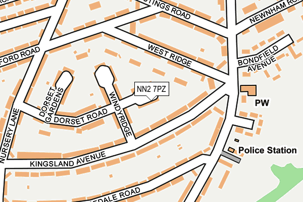 NN2 7PZ map - OS OpenMap – Local (Ordnance Survey)