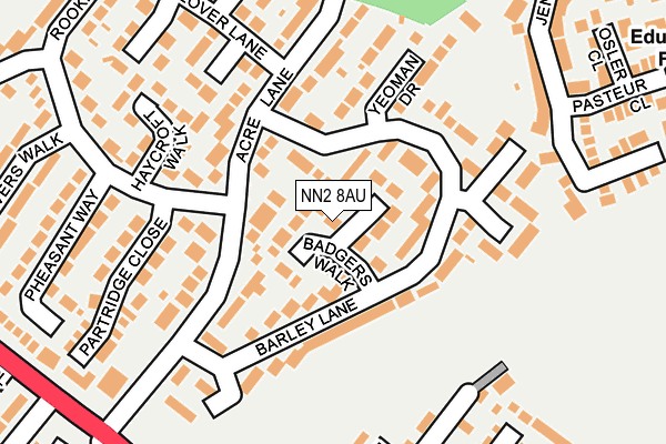 NN2 8AU map - OS OpenMap – Local (Ordnance Survey)