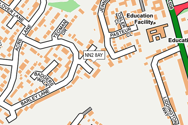 NN2 8AY map - OS OpenMap – Local (Ordnance Survey)