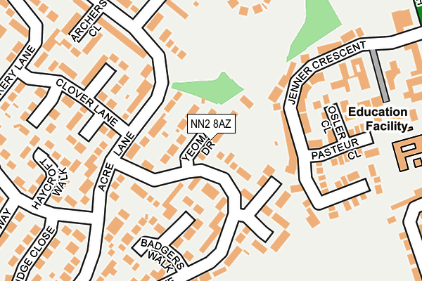 NN2 8AZ map - OS OpenMap – Local (Ordnance Survey)