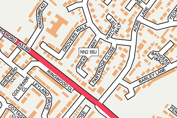 NN2 8BJ map - OS OpenMap – Local (Ordnance Survey)