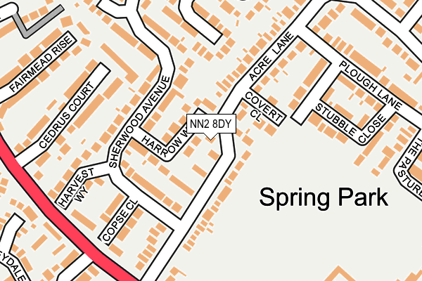 NN2 8DY map - OS OpenMap – Local (Ordnance Survey)