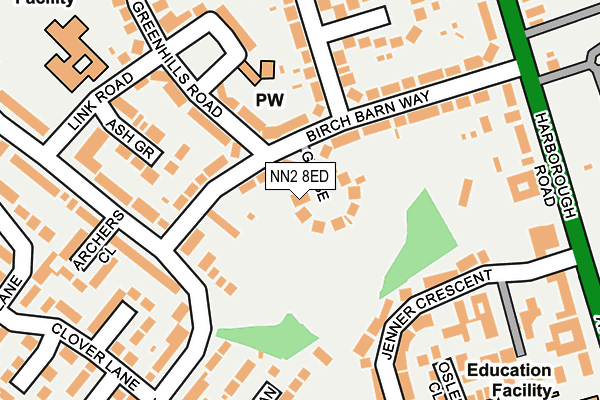 NN2 8ED map - OS OpenMap – Local (Ordnance Survey)