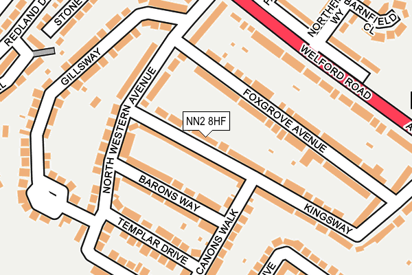 NN2 8HF map - OS OpenMap – Local (Ordnance Survey)