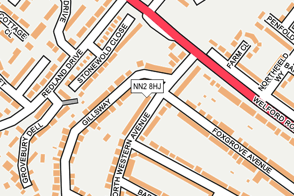 NN2 8HJ map - OS OpenMap – Local (Ordnance Survey)