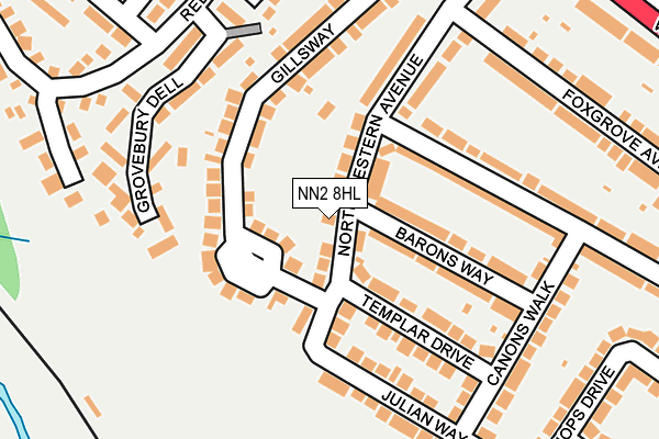 NN2 8HL map - OS OpenMap – Local (Ordnance Survey)