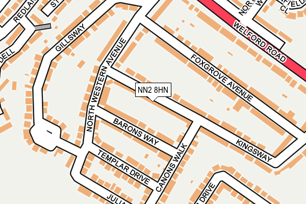 NN2 8HN map - OS OpenMap – Local (Ordnance Survey)