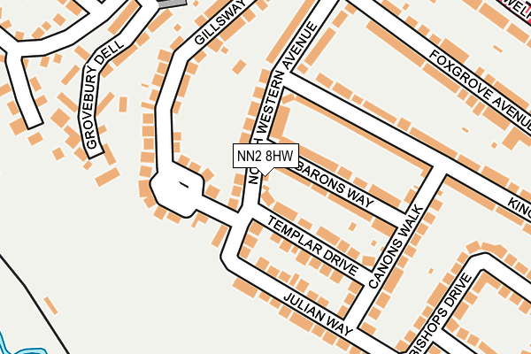 NN2 8HW map - OS OpenMap – Local (Ordnance Survey)