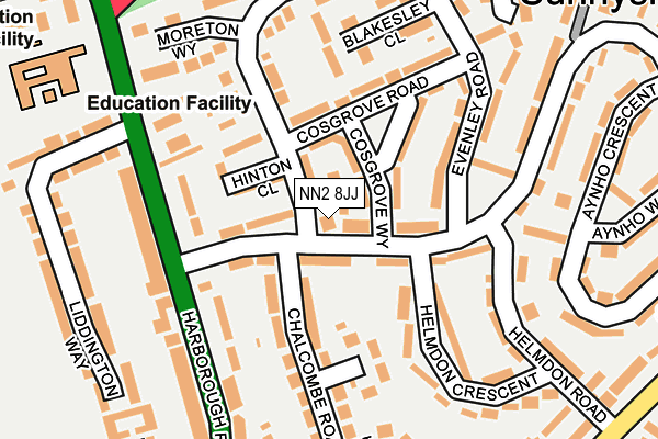 NN2 8JJ map - OS OpenMap – Local (Ordnance Survey)