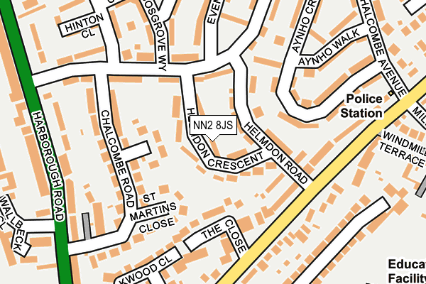 NN2 8JS map - OS OpenMap – Local (Ordnance Survey)