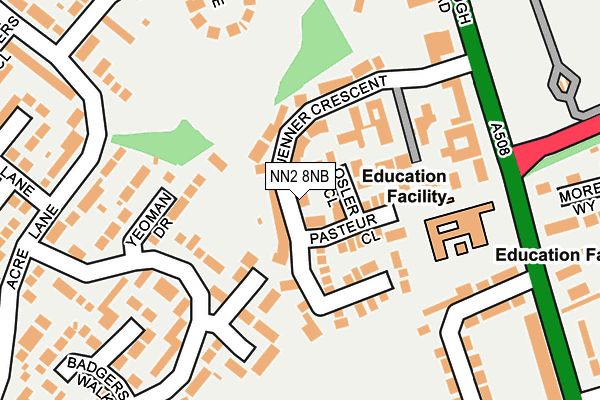 NN2 8NB map - OS OpenMap – Local (Ordnance Survey)