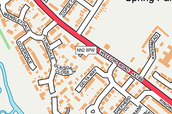 NN2 8PW map - OS OpenMap – Local (Ordnance Survey)