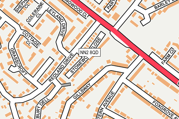 NN2 8QD map - OS OpenMap – Local (Ordnance Survey)