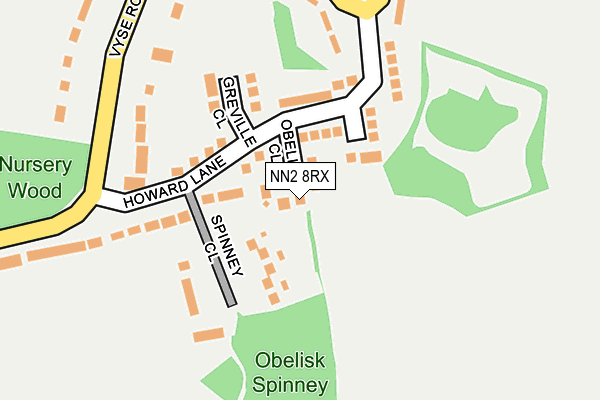 NN2 8RX map - OS OpenMap – Local (Ordnance Survey)