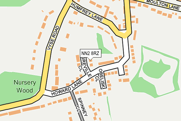 NN2 8RZ map - OS OpenMap – Local (Ordnance Survey)