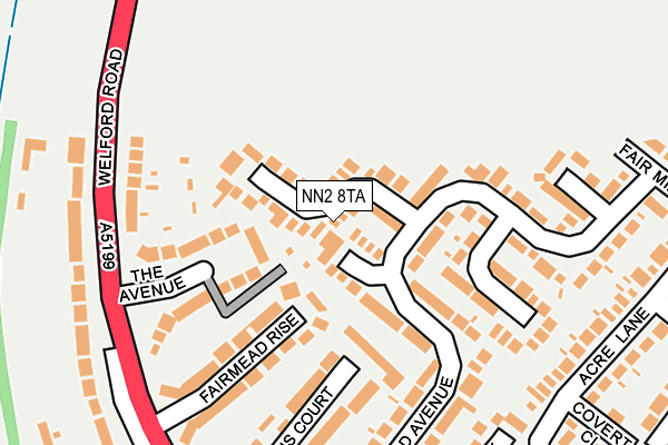 NN2 8TA map - OS OpenMap – Local (Ordnance Survey)