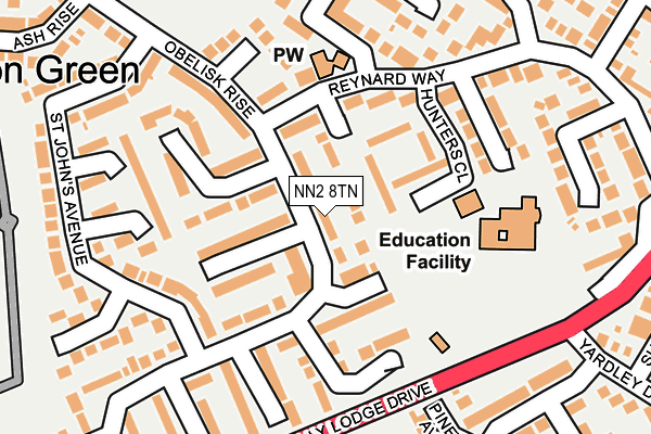 NN2 8TN map - OS OpenMap – Local (Ordnance Survey)