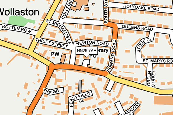 NN29 7AE map - OS OpenMap – Local (Ordnance Survey)