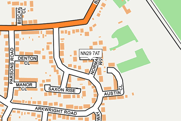 NN29 7AT map - OS OpenMap – Local (Ordnance Survey)