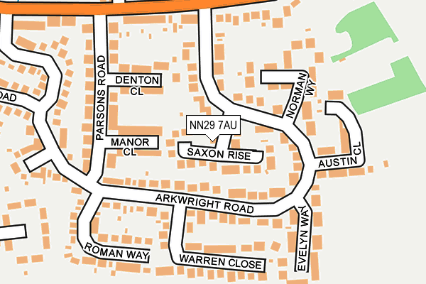 NN29 7AU map - OS OpenMap – Local (Ordnance Survey)