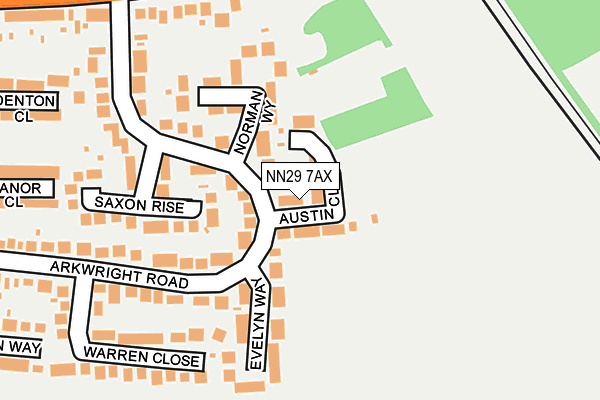 NN29 7AX map - OS OpenMap – Local (Ordnance Survey)