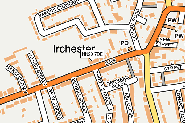 NN29 7DE map - OS OpenMap – Local (Ordnance Survey)