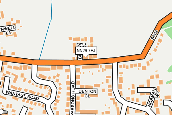 NN29 7EJ map - OS OpenMap – Local (Ordnance Survey)