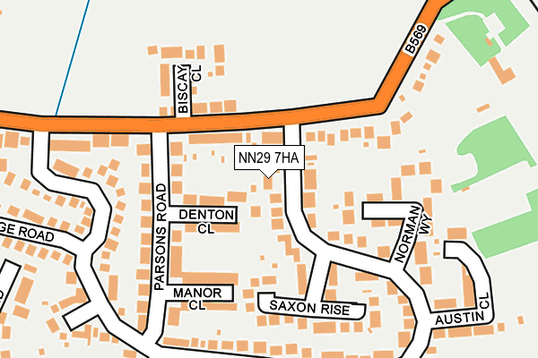 NN29 7HA map - OS OpenMap – Local (Ordnance Survey)