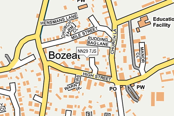 NN29 7JS map - OS OpenMap – Local (Ordnance Survey)