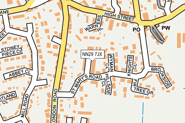 NN29 7JX map - OS OpenMap – Local (Ordnance Survey)