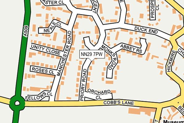 NN29 7PW map - OS OpenMap – Local (Ordnance Survey)