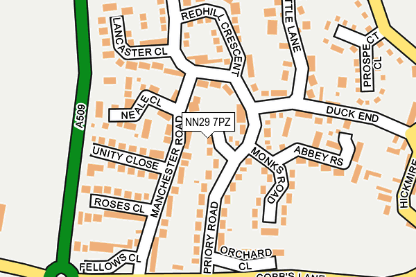 NN29 7PZ map - OS OpenMap – Local (Ordnance Survey)