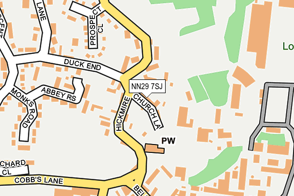 NN29 7SJ map - OS OpenMap – Local (Ordnance Survey)
