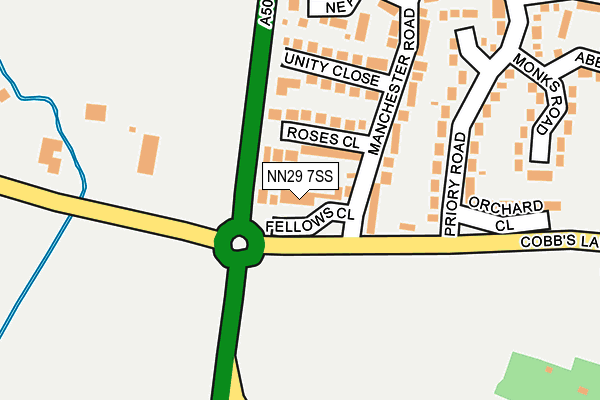 NN29 7SS map - OS OpenMap – Local (Ordnance Survey)