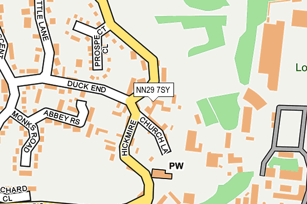 NN29 7SY map - OS OpenMap – Local (Ordnance Survey)
