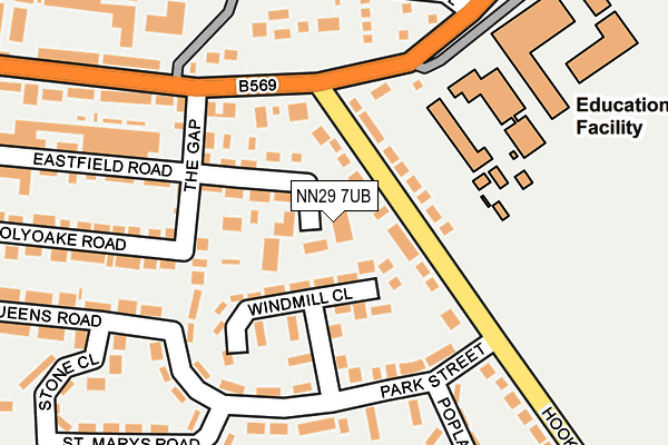 NN29 7UB map - OS OpenMap – Local (Ordnance Survey)
