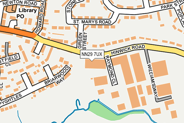 NN29 7UX map - OS OpenMap – Local (Ordnance Survey)