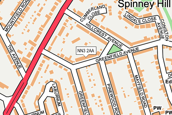 NN3 2AA map - OS OpenMap – Local (Ordnance Survey)