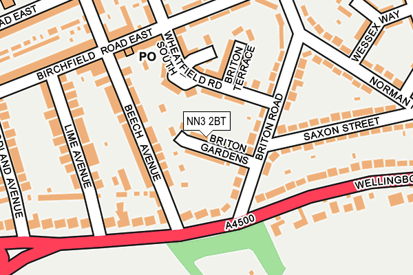 NN3 2BT map - OS OpenMap – Local (Ordnance Survey)