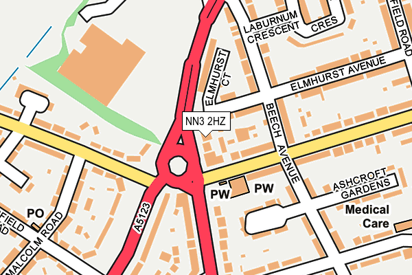 NN3 2HZ map - OS OpenMap – Local (Ordnance Survey)