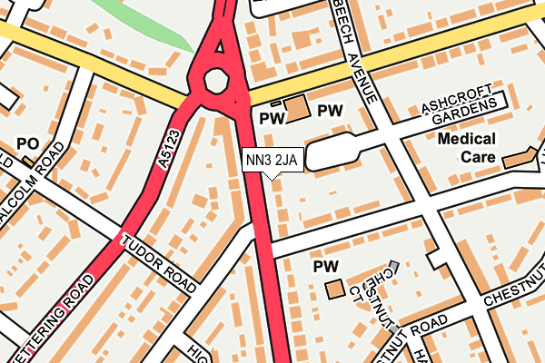 NN3 2JA map - OS OpenMap – Local (Ordnance Survey)