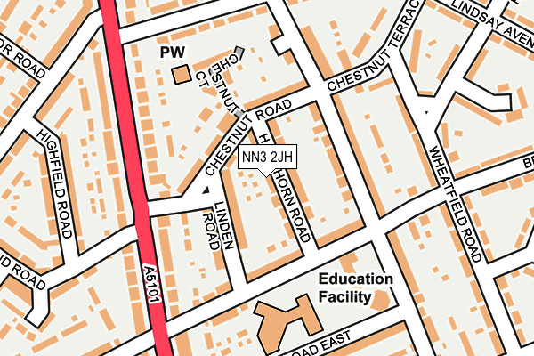 NN3 2JH map - OS OpenMap – Local (Ordnance Survey)