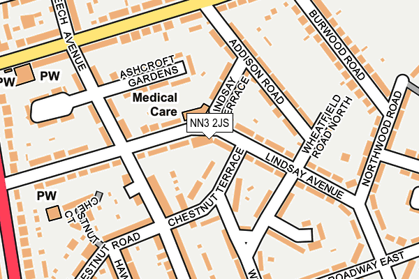NN3 2JS map - OS OpenMap – Local (Ordnance Survey)
