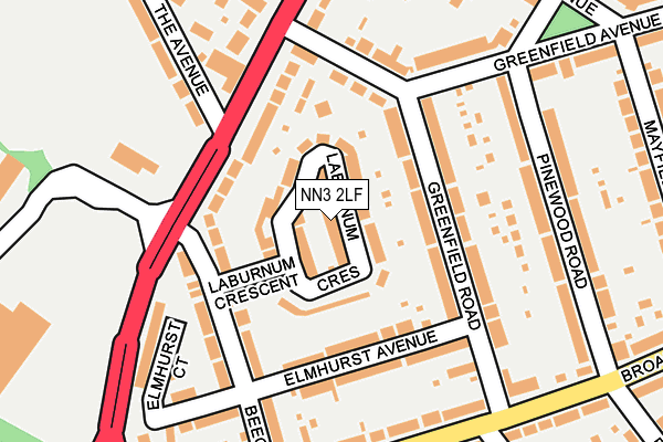 NN3 2LF map - OS OpenMap – Local (Ordnance Survey)