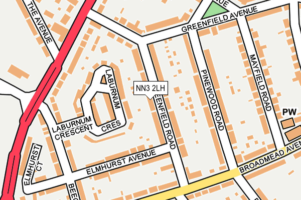 NN3 2LH map - OS OpenMap – Local (Ordnance Survey)
