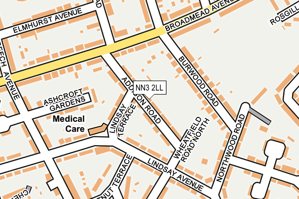 NN3 2LL map - OS OpenMap – Local (Ordnance Survey)
