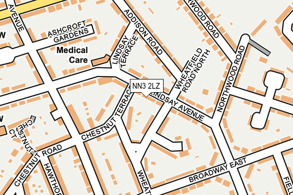 NN3 2LZ map - OS OpenMap – Local (Ordnance Survey)
