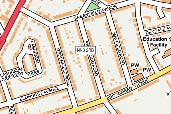 NN3 2RB map - OS OpenMap – Local (Ordnance Survey)