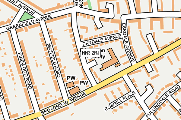 NN3 2RJ map - OS OpenMap – Local (Ordnance Survey)