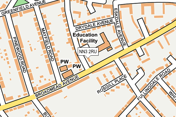 NN3 2RU map - OS OpenMap – Local (Ordnance Survey)